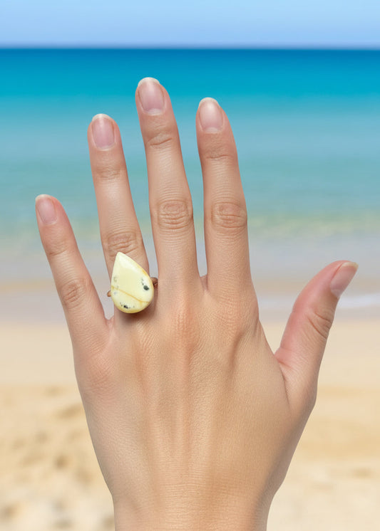 Damenring Kreideweiß