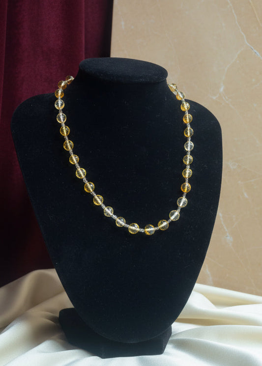 Bernstein Halskette in strahlendem Citrin