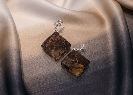 Schöne Ohrhänger aus baltischen Bernstein, Handgefertigt und ein Unikat