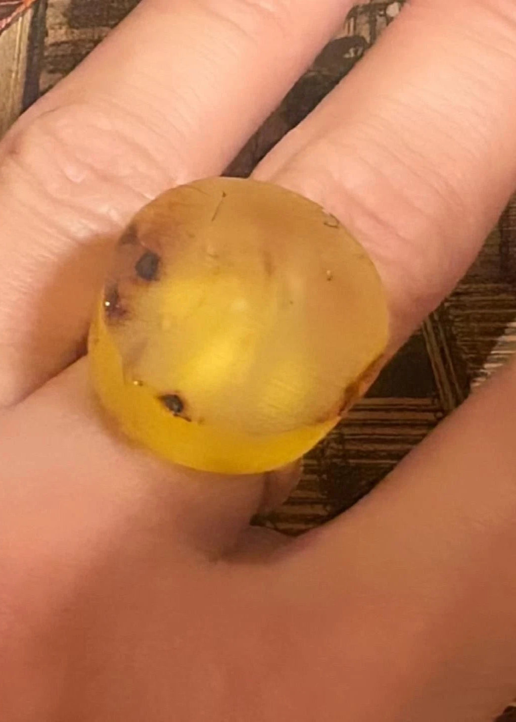 Wunderschöner Ring aus gelbem Naturbernstein und 925 Sterlingsilber